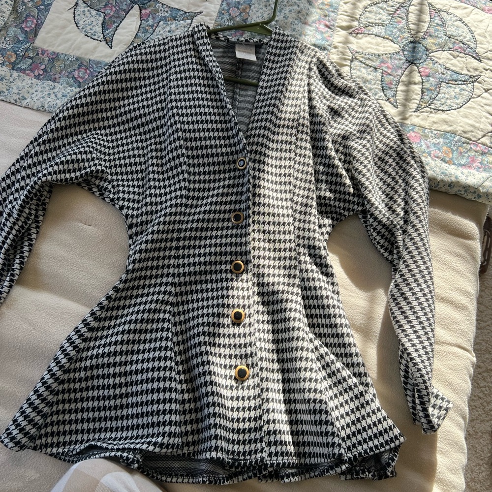 All That Jazz Black and White Houndstooth Jacket